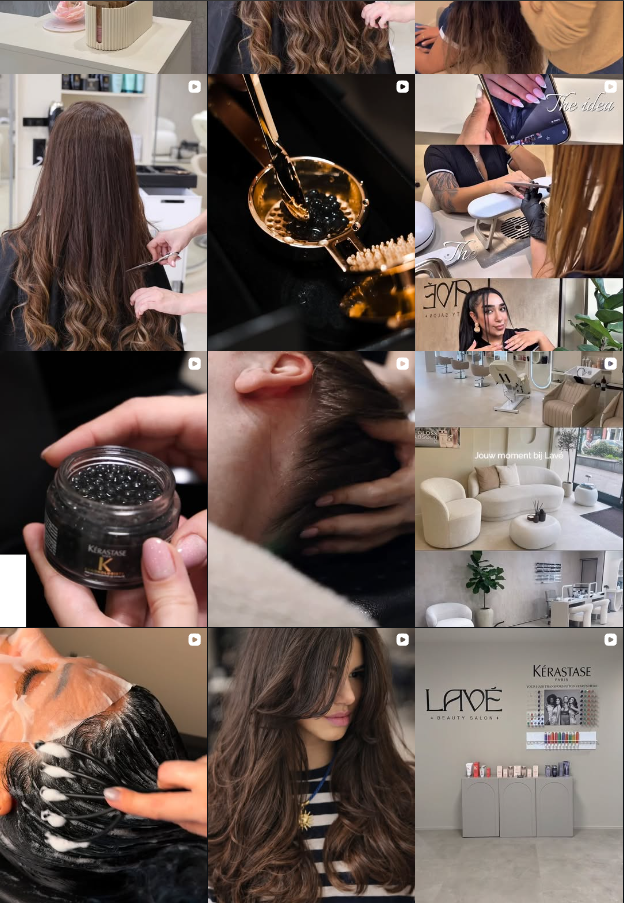Lavé Beauty Salon Instagram grid managed by DubbelA